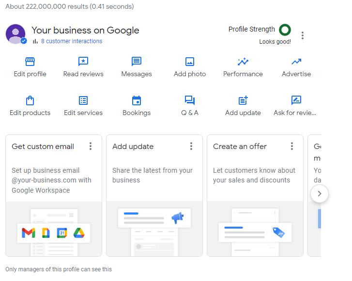 Image of Google Business Page 