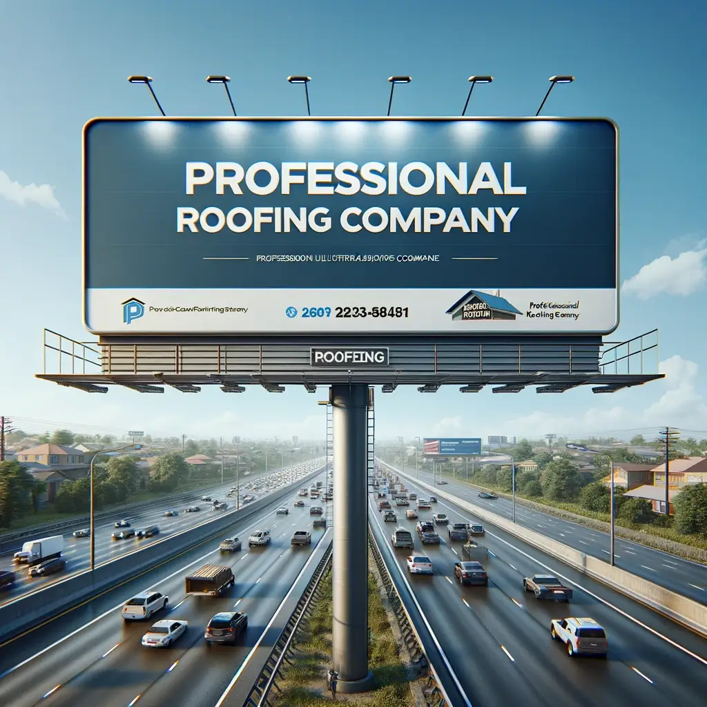 Billboard of a roofing company 