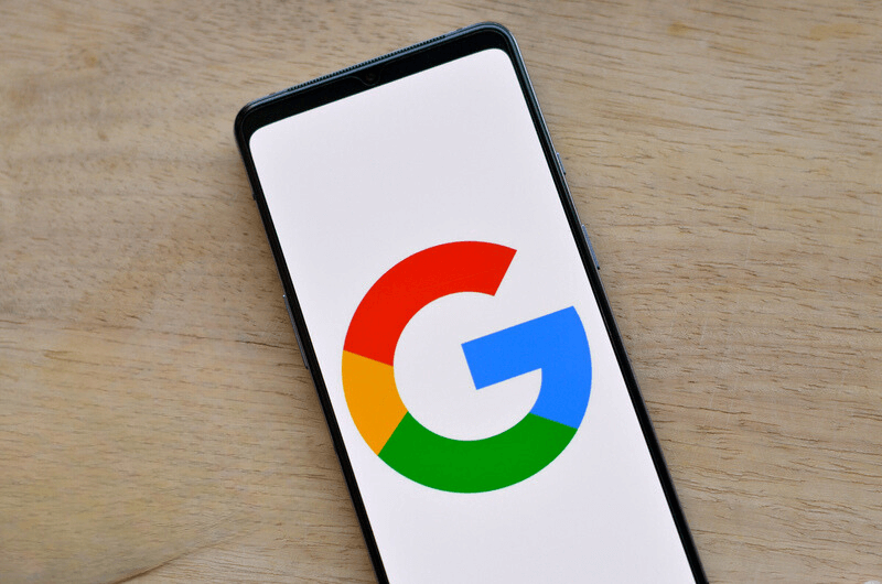 Google logo on a smartphone