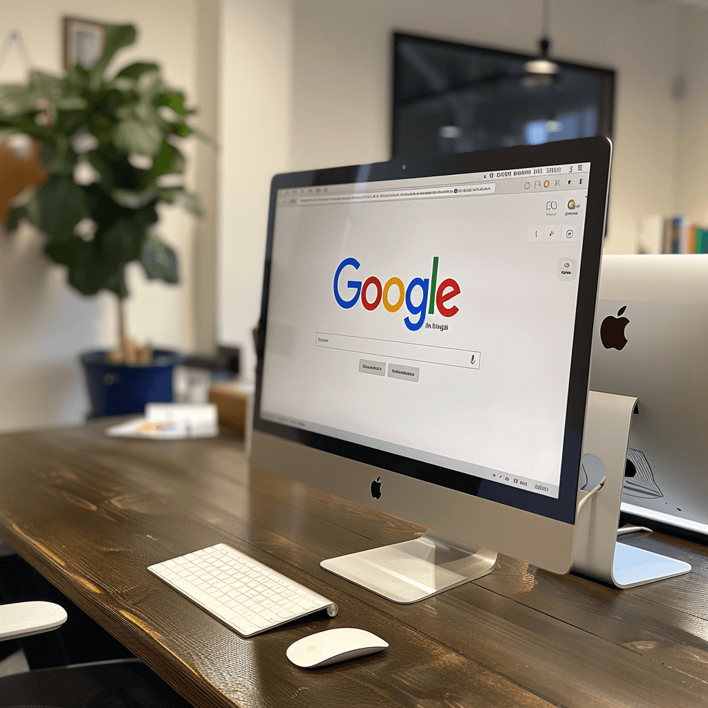 Google Logo on  Computer symbolizing the power of Google Reviews 