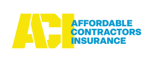 Logo with large yellow letters ACI on the left and blue text on the right that reads Affordable Contractors Insurance on a light background.